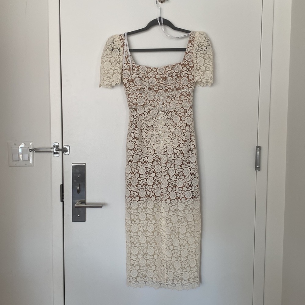 NWT Self Portrait Floral Guipure Midi Dress
